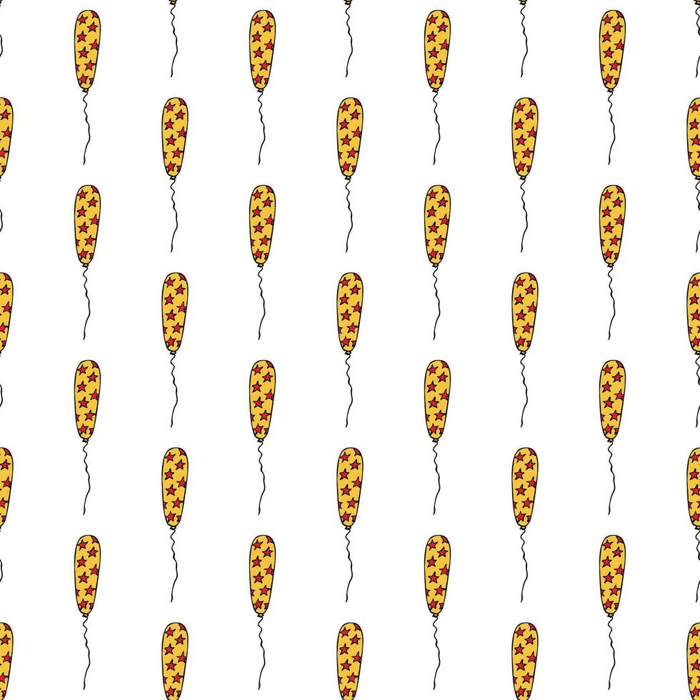 Holiday seamless pattern with flying balloon doodle for decorative print, wrapping paper, greeting cards, wallpaper and fabric vector