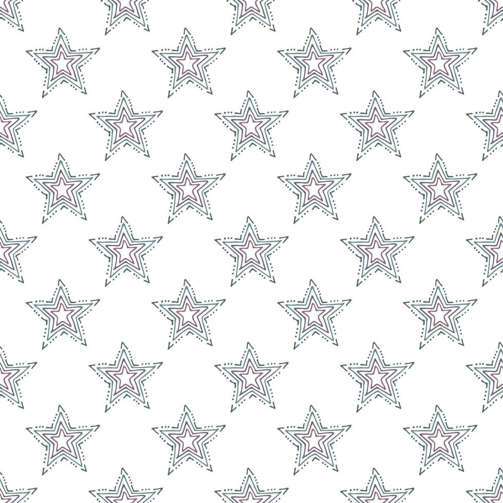 Seamless pattern with cute stars doodle for decorative print, wrapping paper, greeting cards, wallpaper and fabric vector