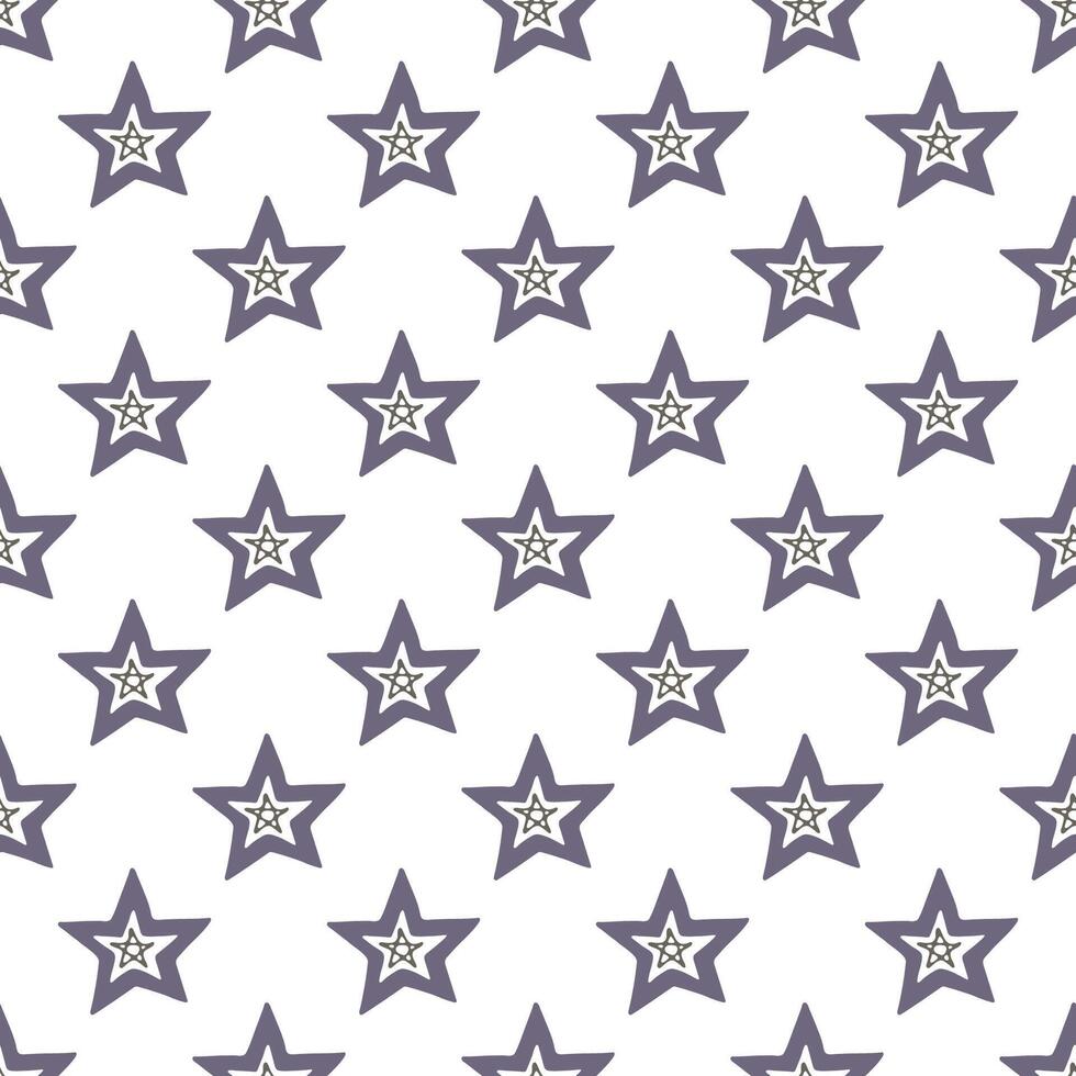 Seamless pattern with cute stars doodle for decorative print, wrapping paper, greeting cards, wallpaper and fabric vector