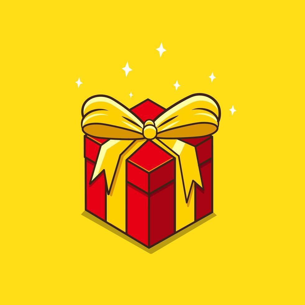 Red gift box illustration cartoon design vector