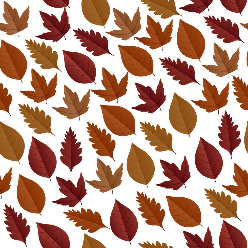 Seamless pattern with autumn leaves and plants. Background easy to use for backdrop, textile, wrapping paper. vector