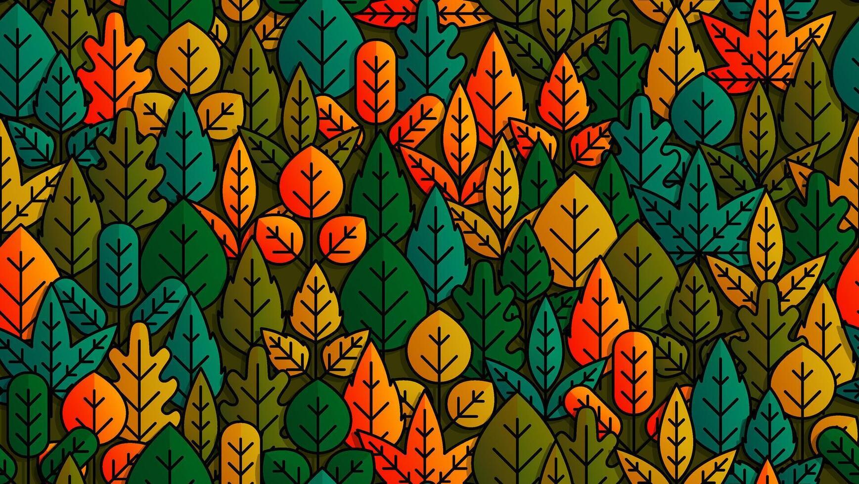 Abstract seamless pattern with autumn forest. vector