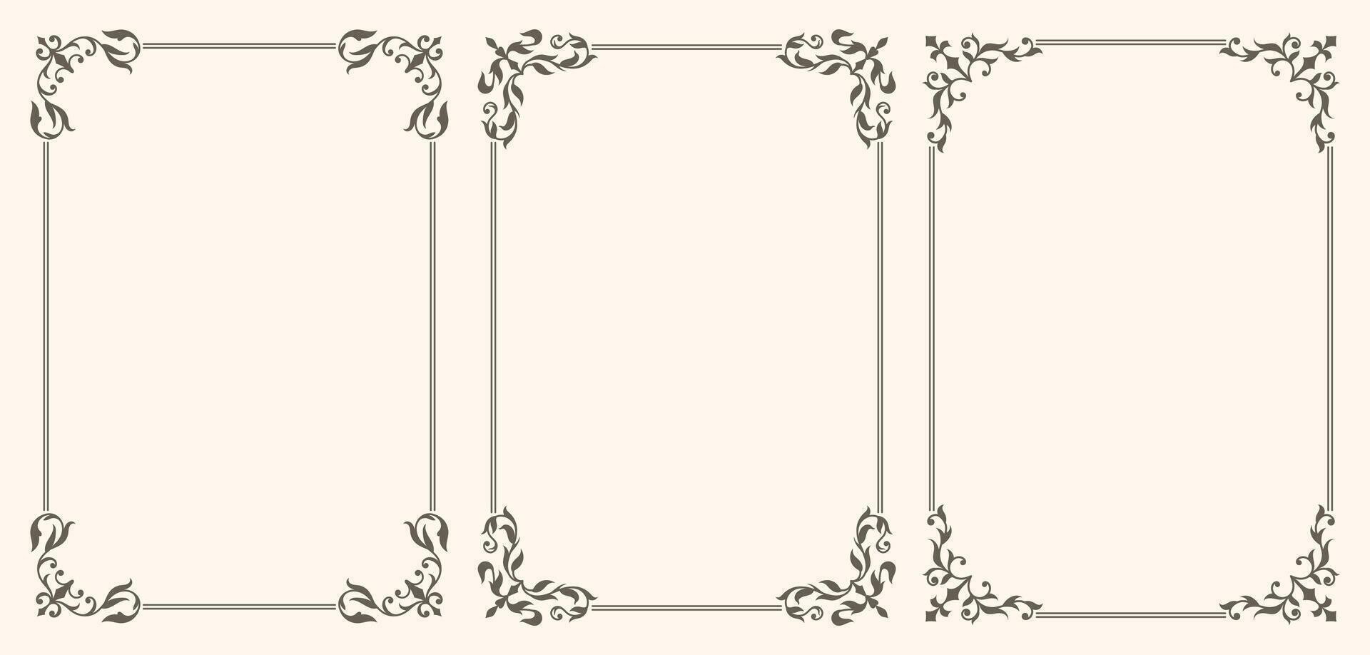 Set of Decorative vintage frames and borders set vector