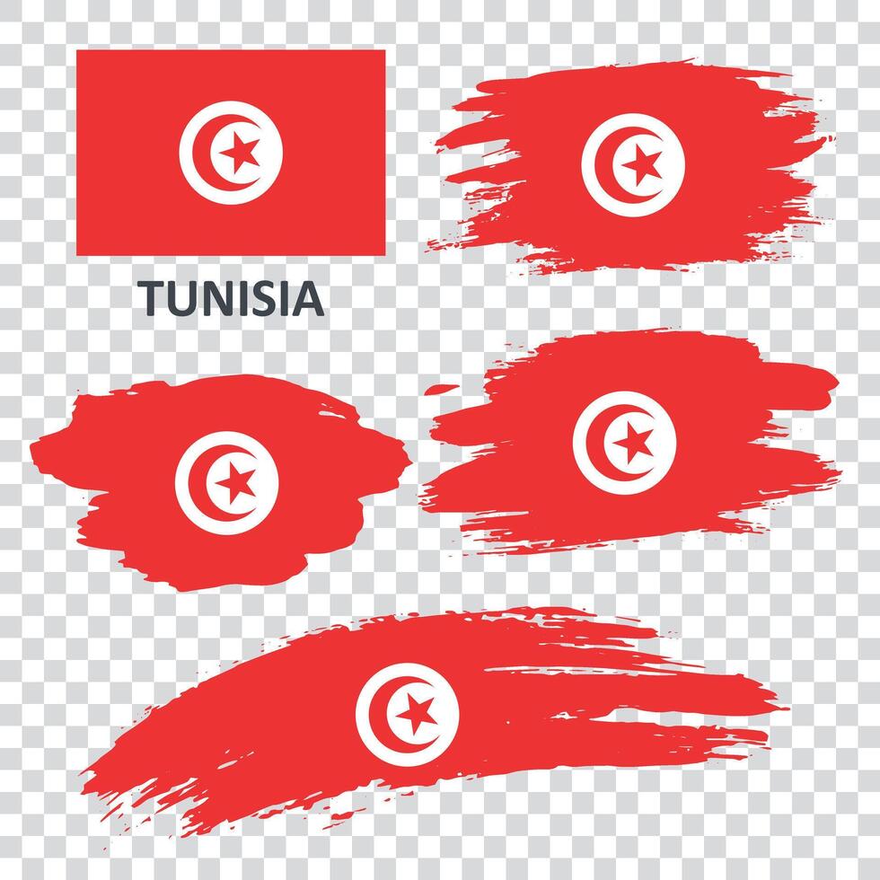Set of flags of Tunisia vector