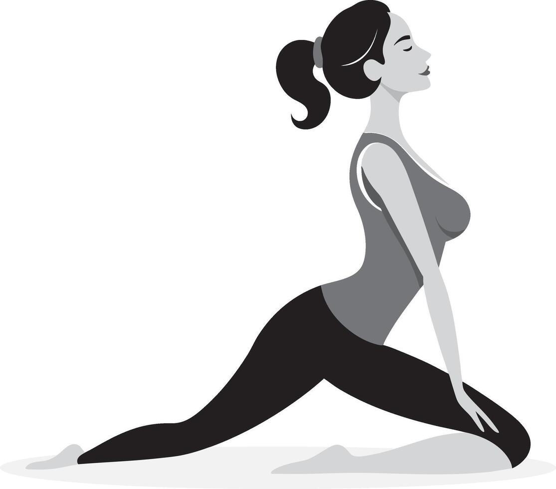 Slim sportive young woman doing yoga and fitness exercises. vector
