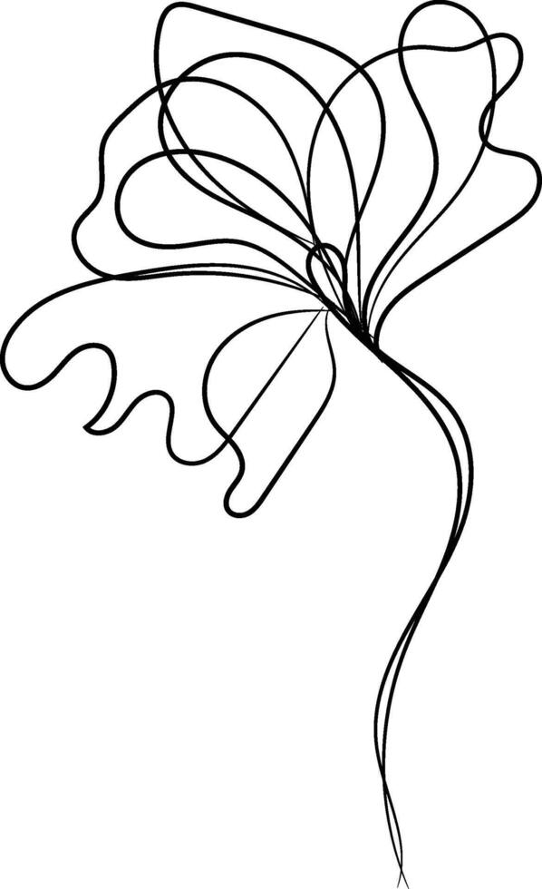 Hand drawn simple flower outline vector