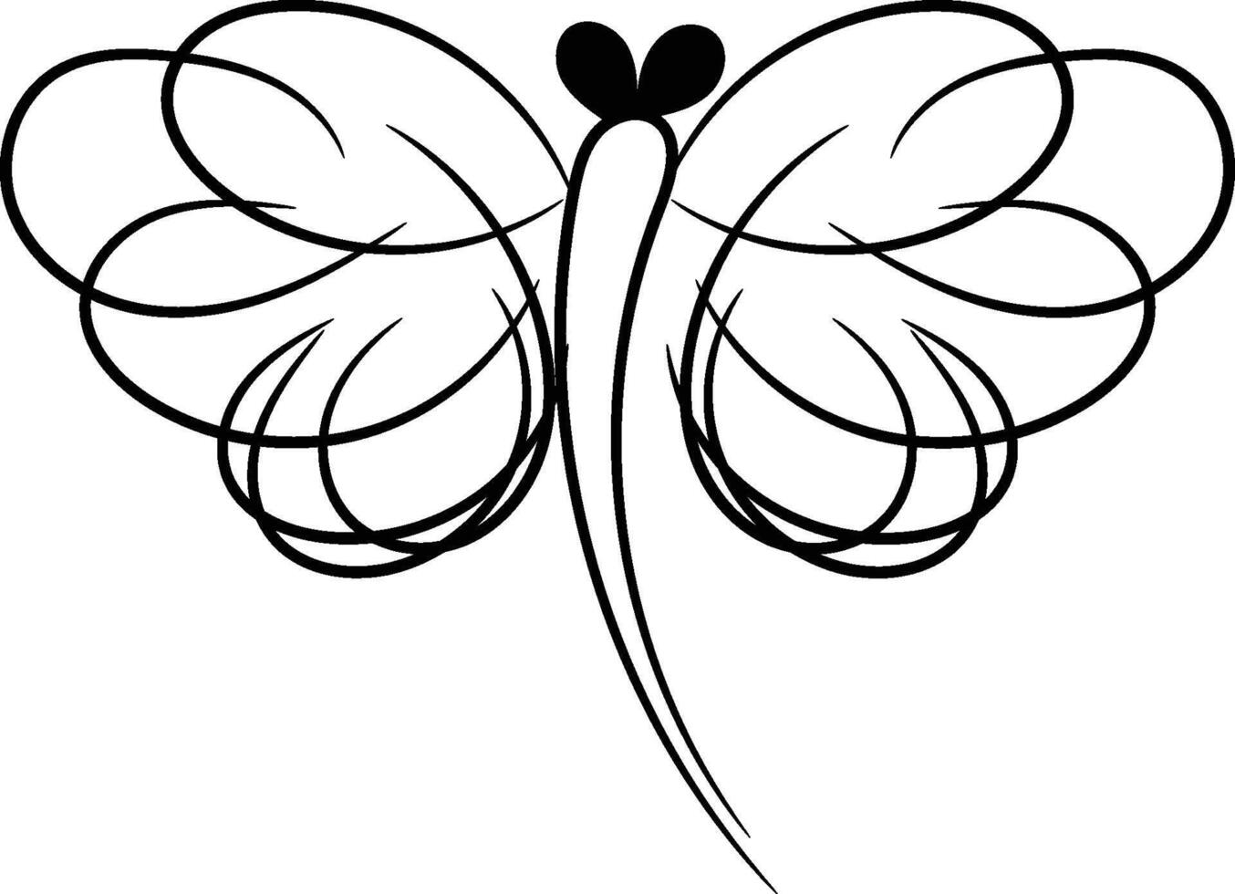 Linear flat butterfly outline collection vector