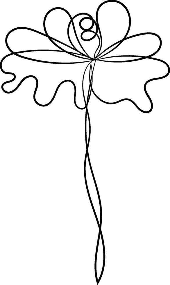 Hand drawn simple flower outline vector