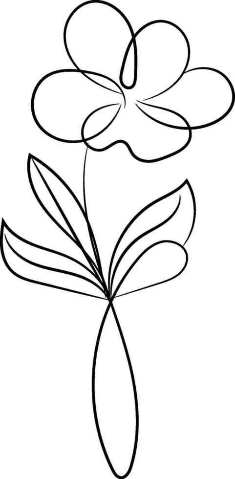 Hand drawn simple flower outline vector