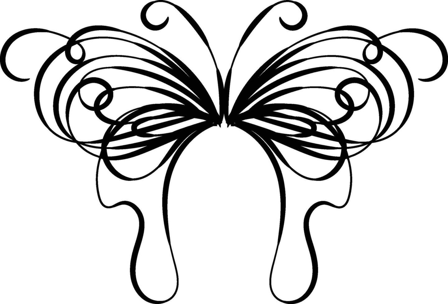 Linear flat butterfly outline collection vector