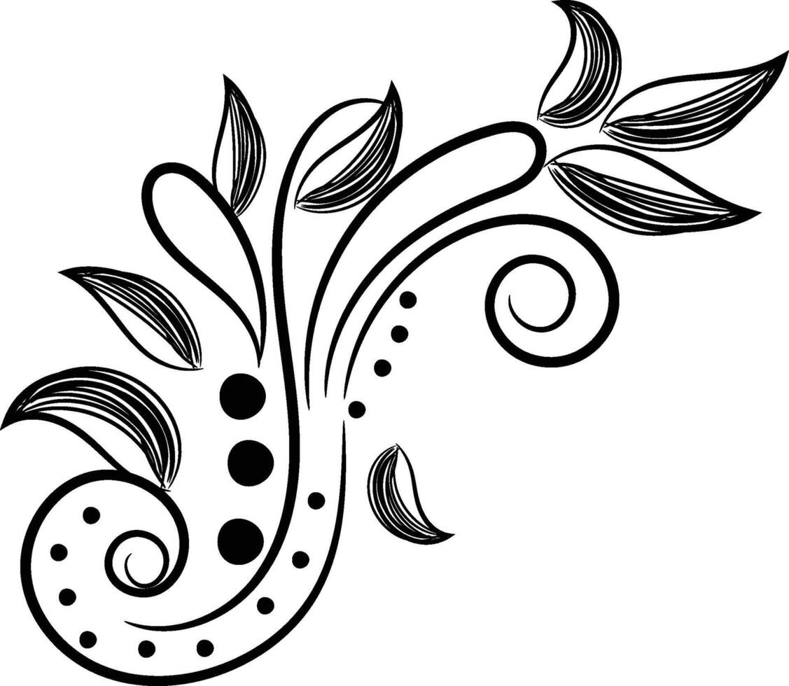 Hand drawn simple flower outline vector