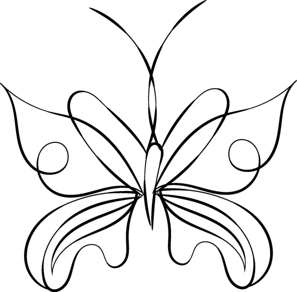 Linear flat butterfly outline collection vector