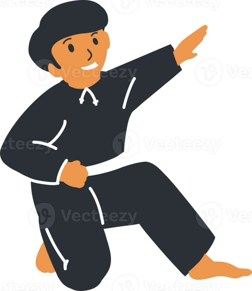 pencak silat sport illustration people pose martial arts from indonesia png