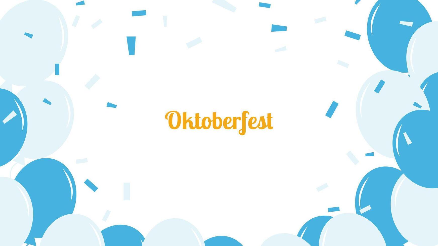 Oktoberfest annual beer festival in Germany banner. Popular cultural event in world. Balloons blue and white. Second half of September beginning of October. Poster invitation template. . vector