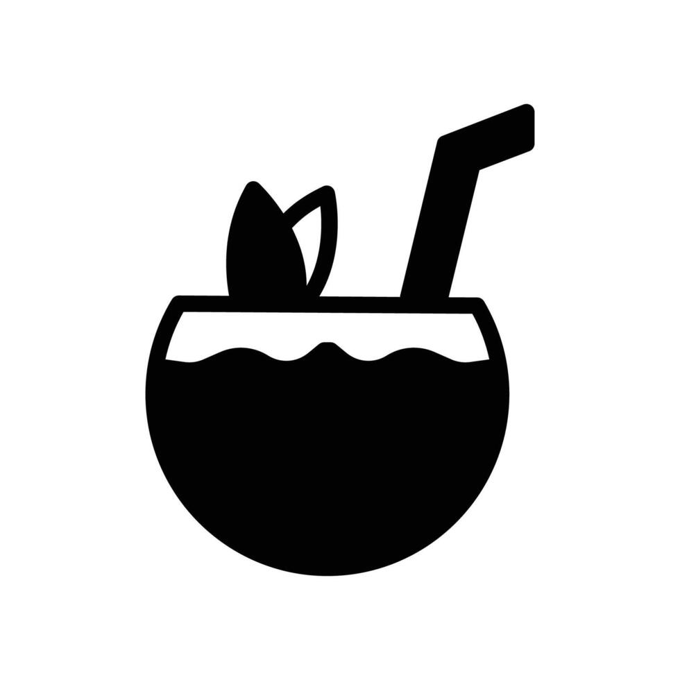 coconut drink icon vector