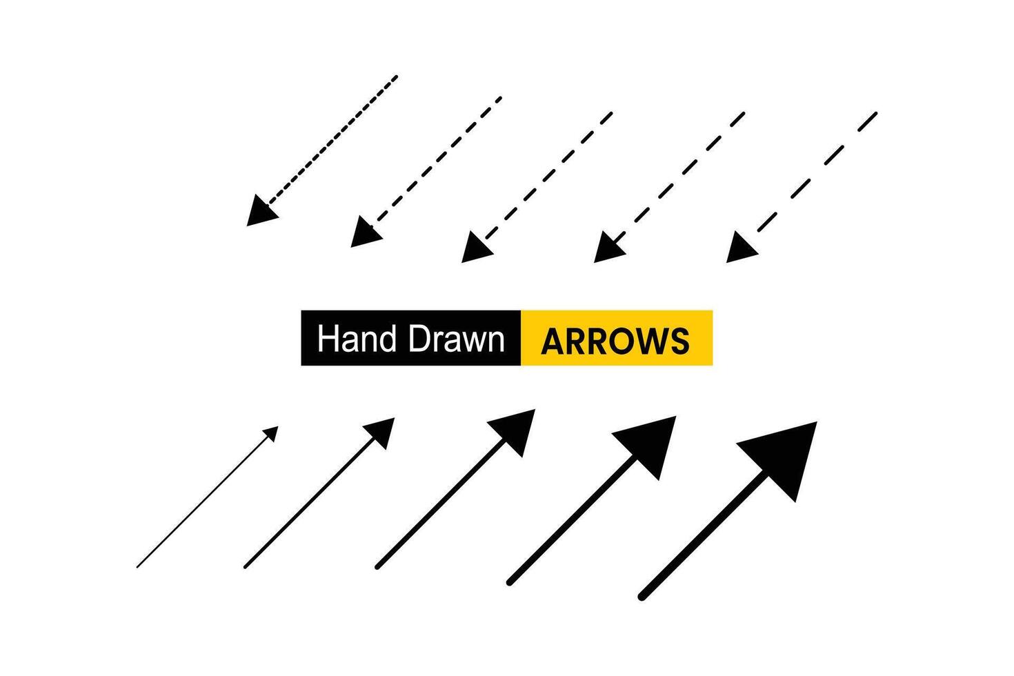 Hand drawn arrows collection vector
