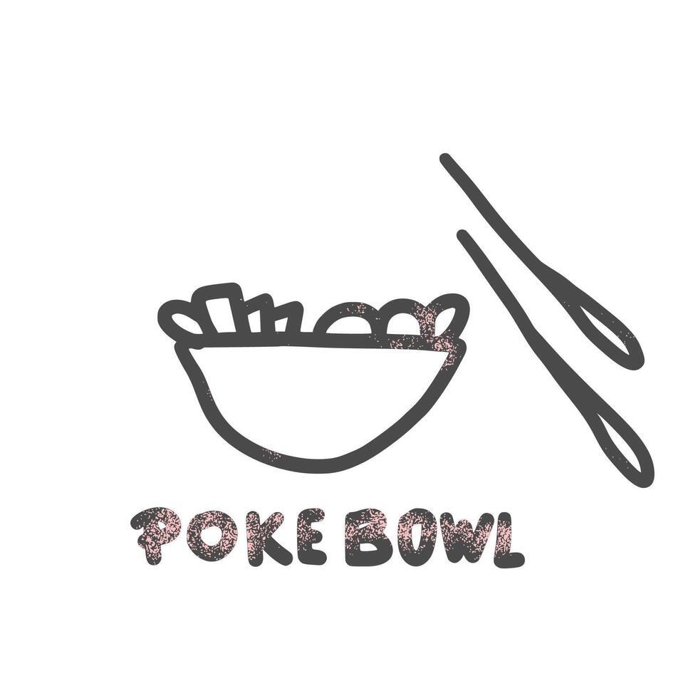 Poke bowl concept. design text elements. vector