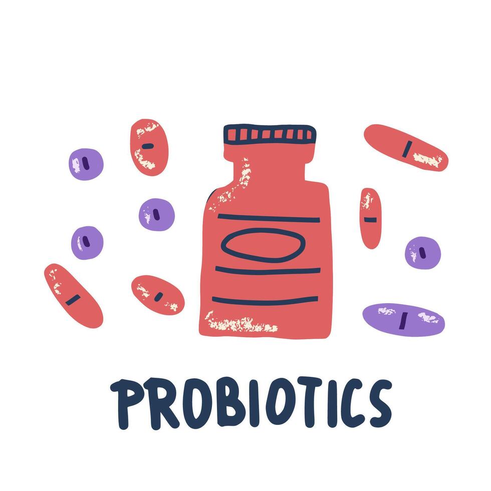 Probiotic flat concept isolated. design set vector