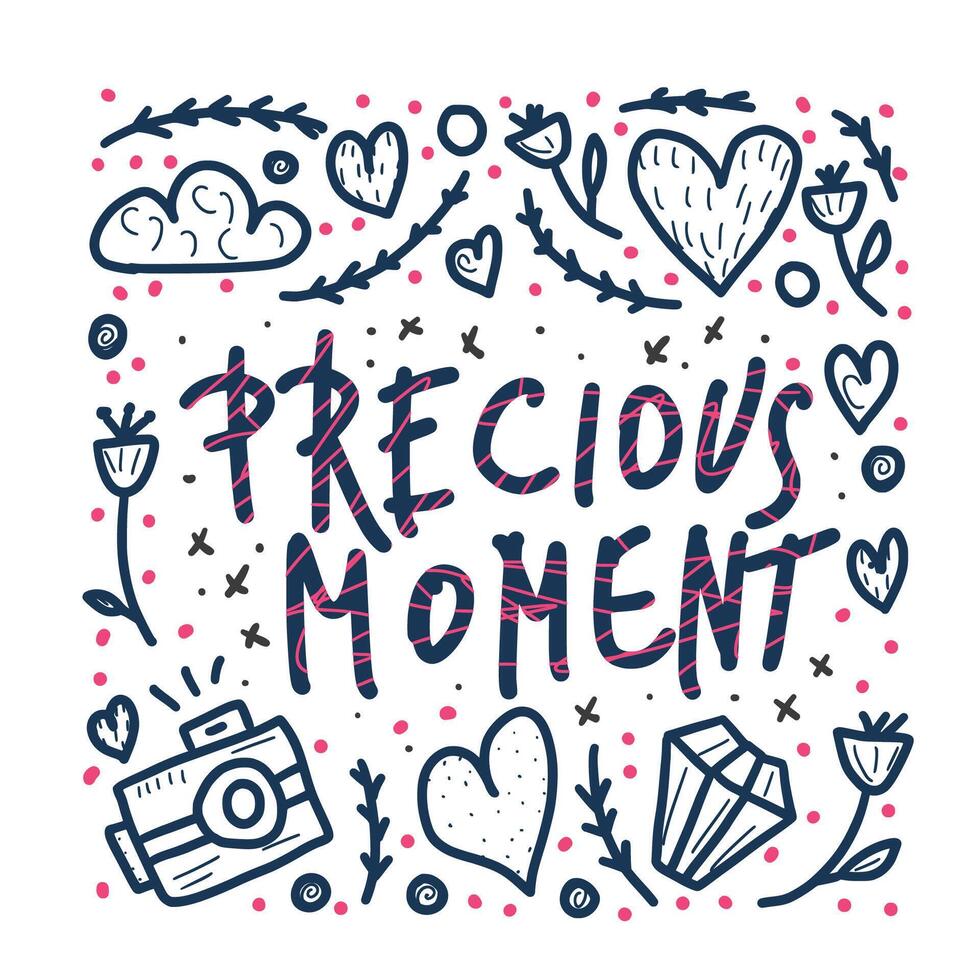 Precious moment poster text. concept design vector