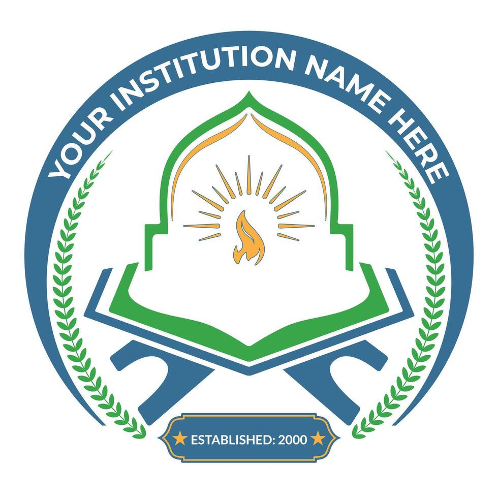 Islamic logo design template for school and organization vector
