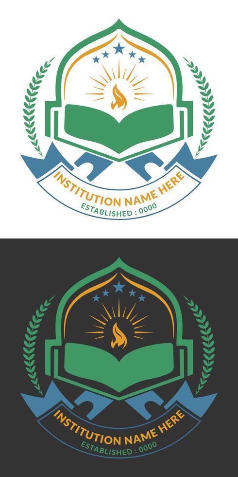 Islamic logo design template for school and organization vector