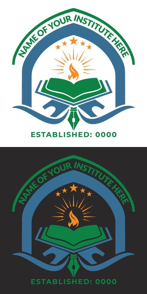 Islamic logo design template for school and organization vector