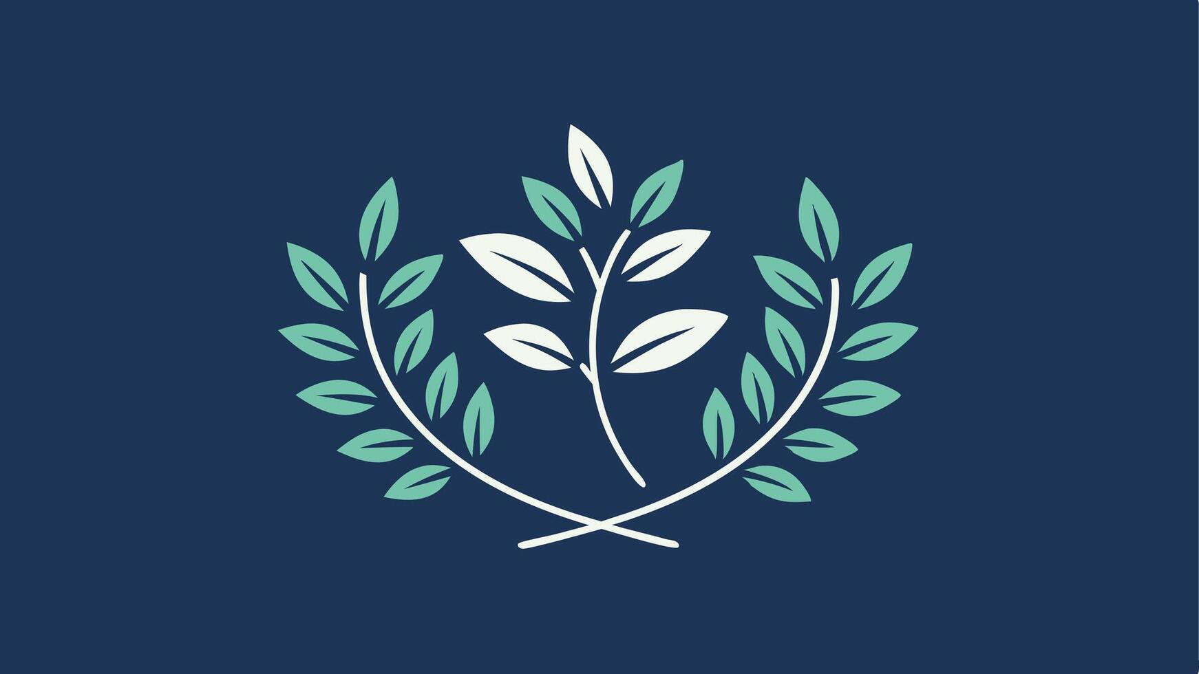 Laurel Wreath, Emblem Floral Branch Flat Style vector