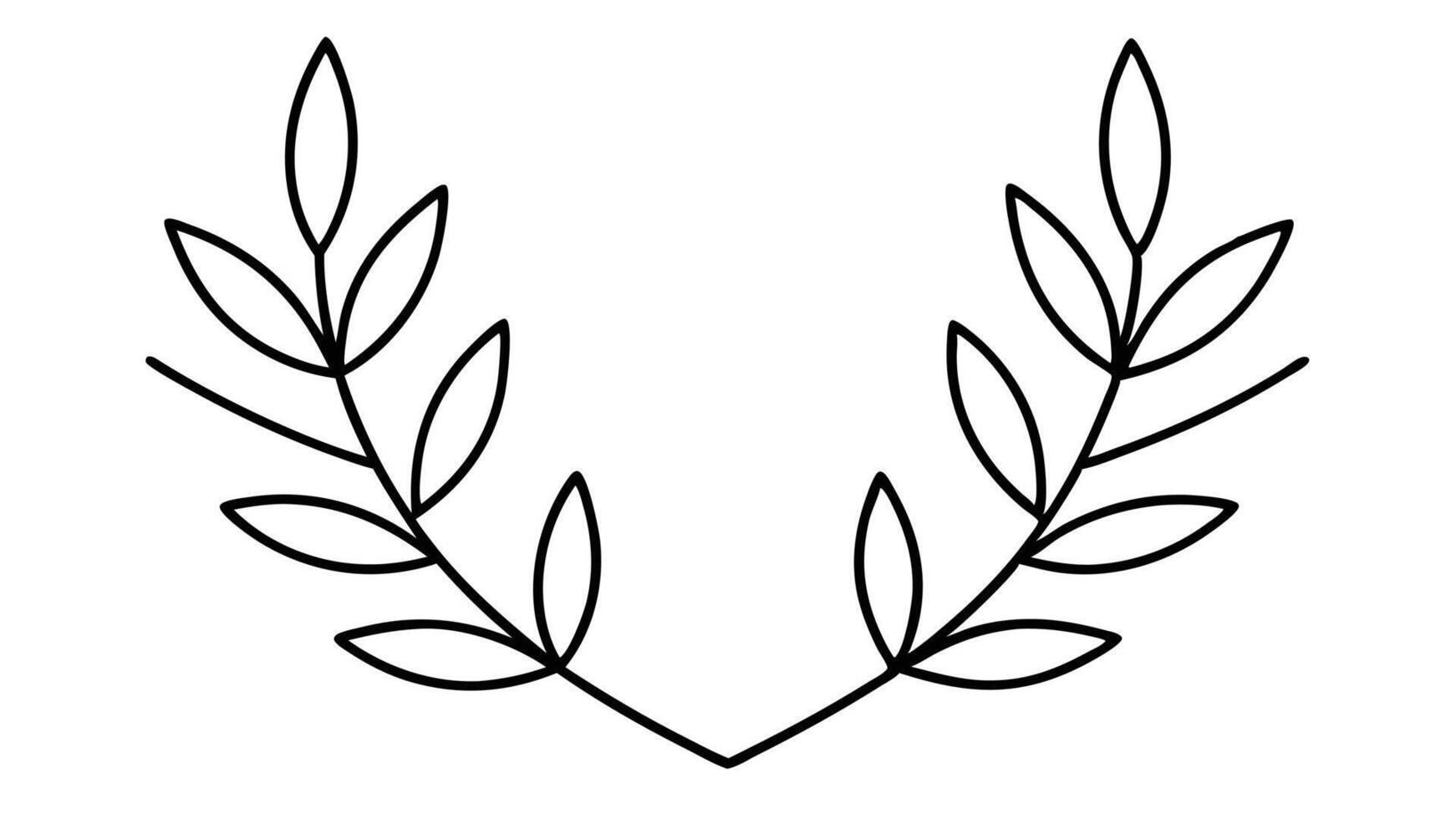 Laurel Wreath, Emblem Floral Branch Flat Style vector