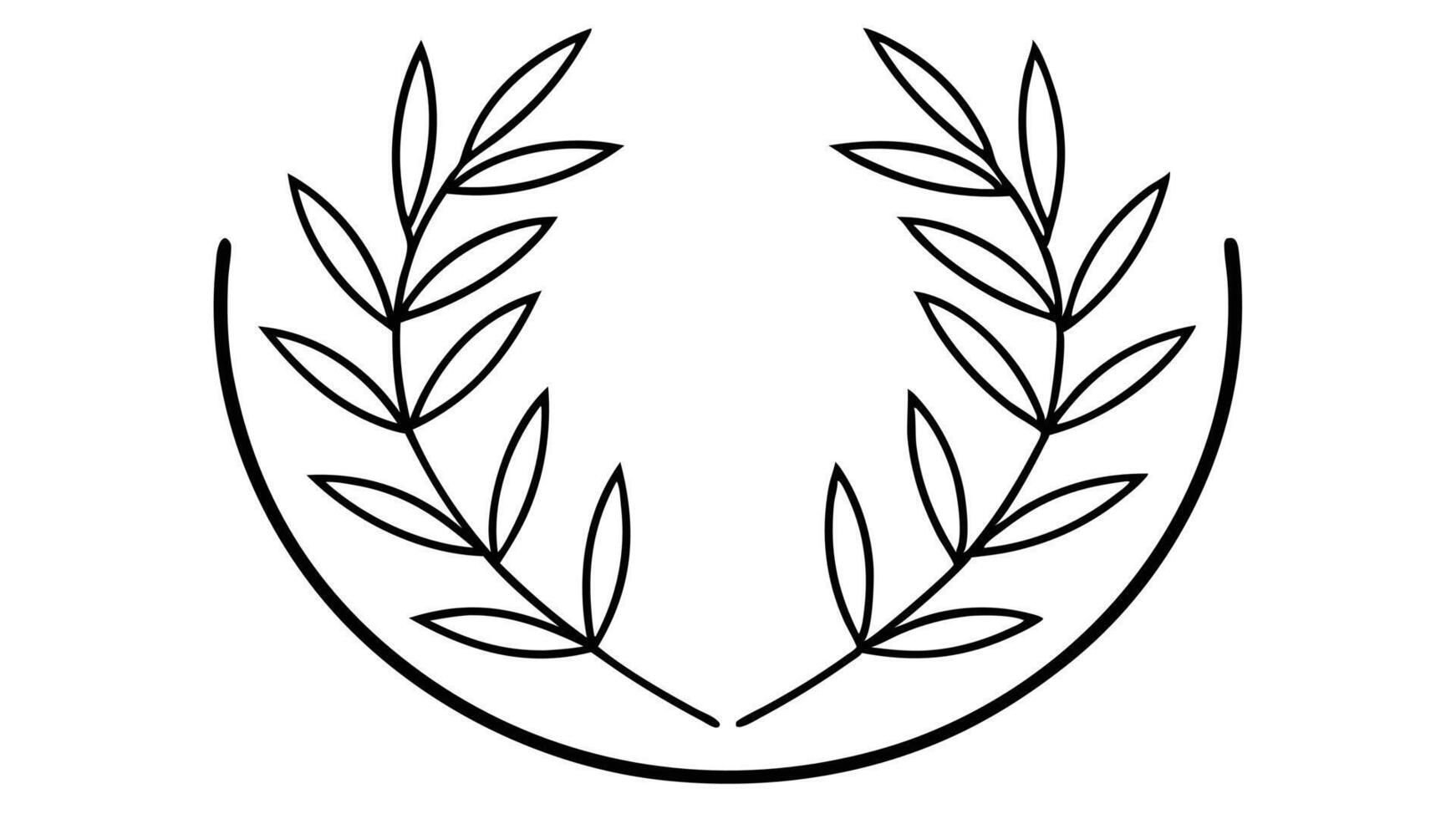 Laurel Wreath, Emblem Floral Branch Flat Style vector
