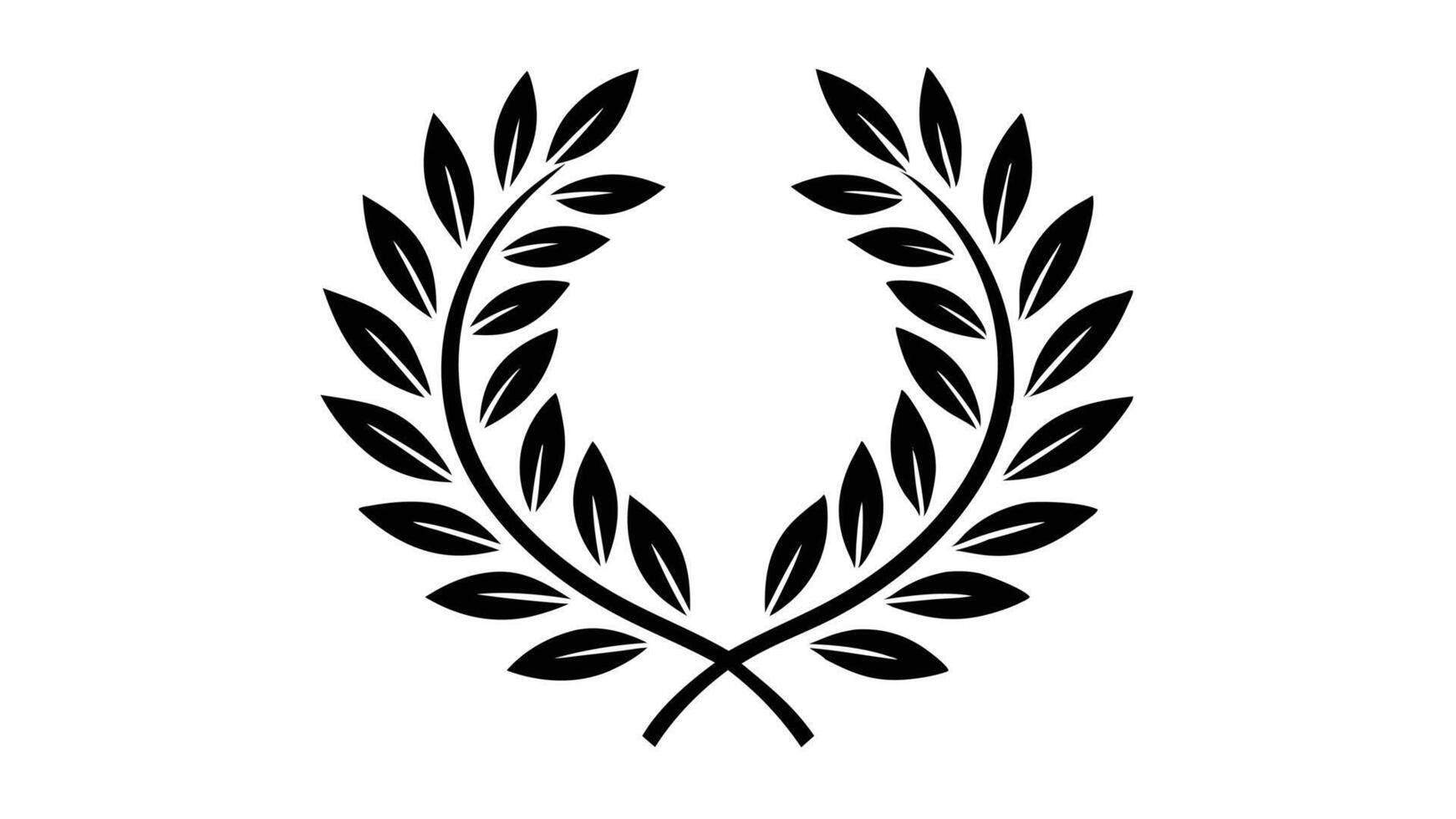 Laurel Wreath, Emblem Floral Branch Flat Style vector