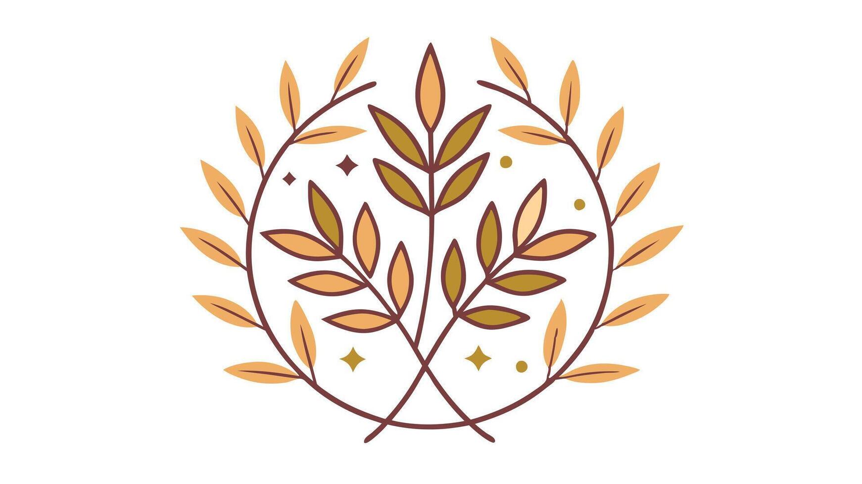 Laurel Wreath, Emblem Floral Branch Flat Style vector