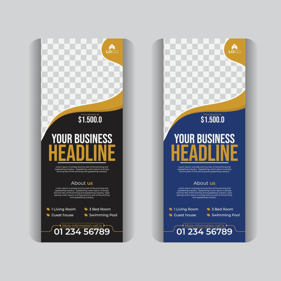Marketing x banner template, for your real estate business. Property sale roll up banner design. vector