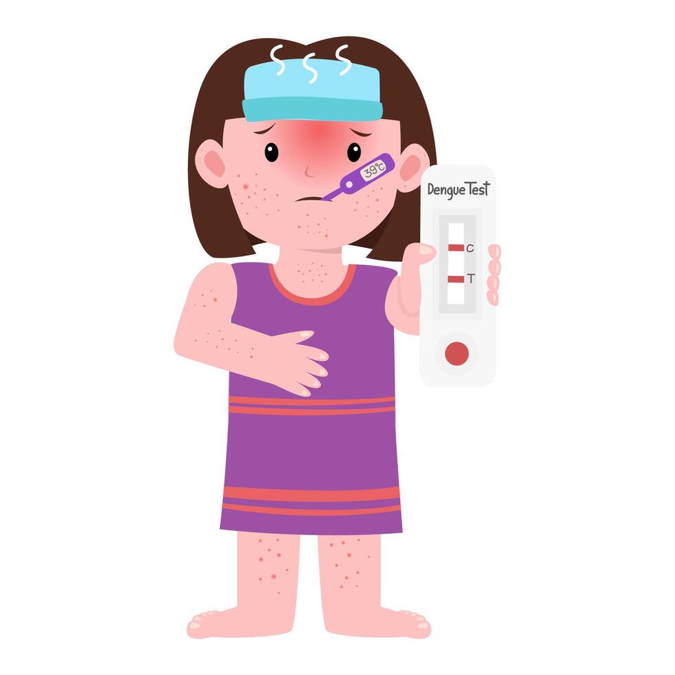 dengue fever disease and mosquito control concept vector