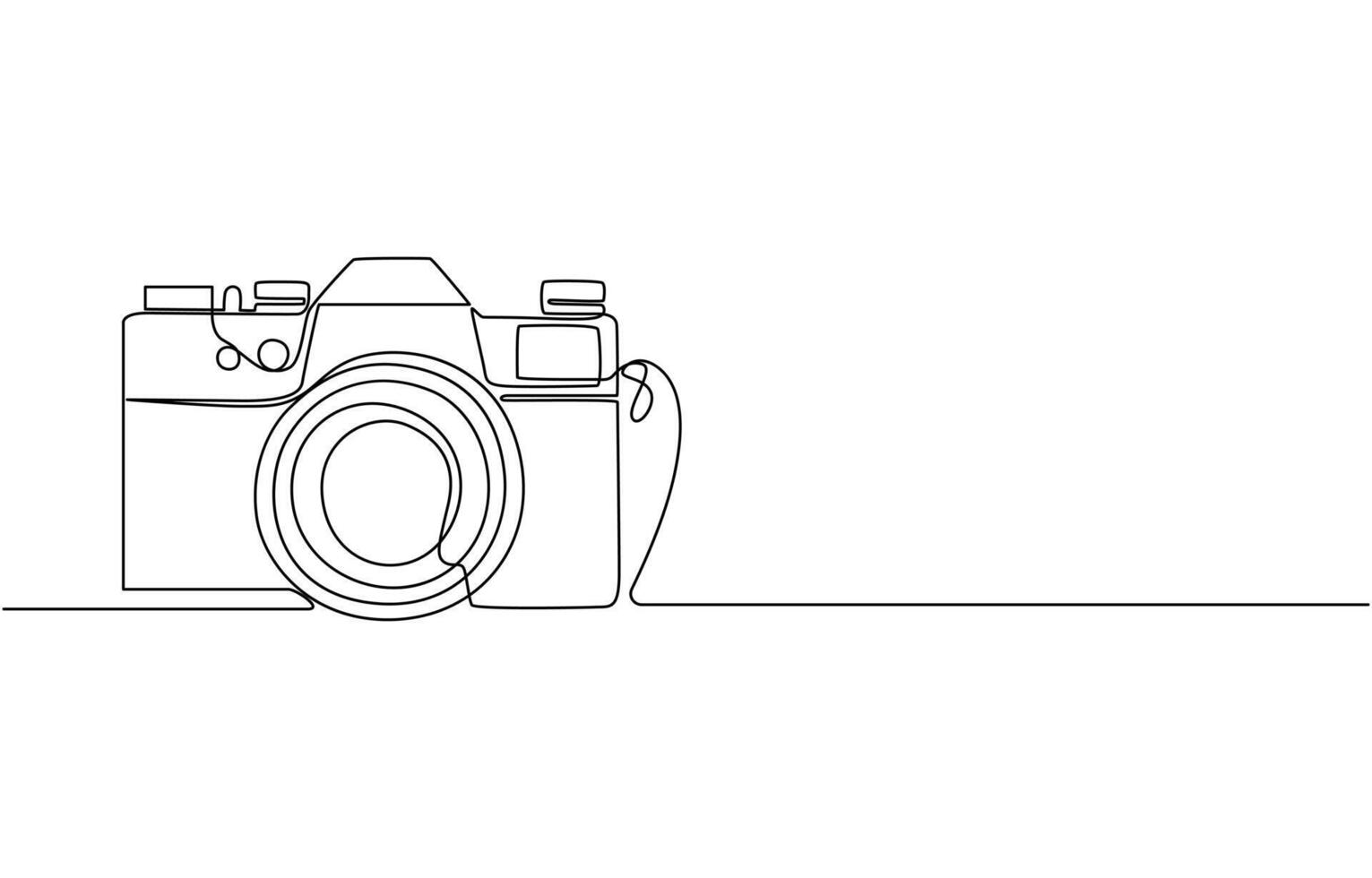 Retro camera one line continuous. Line art camera. Hand drawn art, Digital camera single continuous line drawing illustration vector