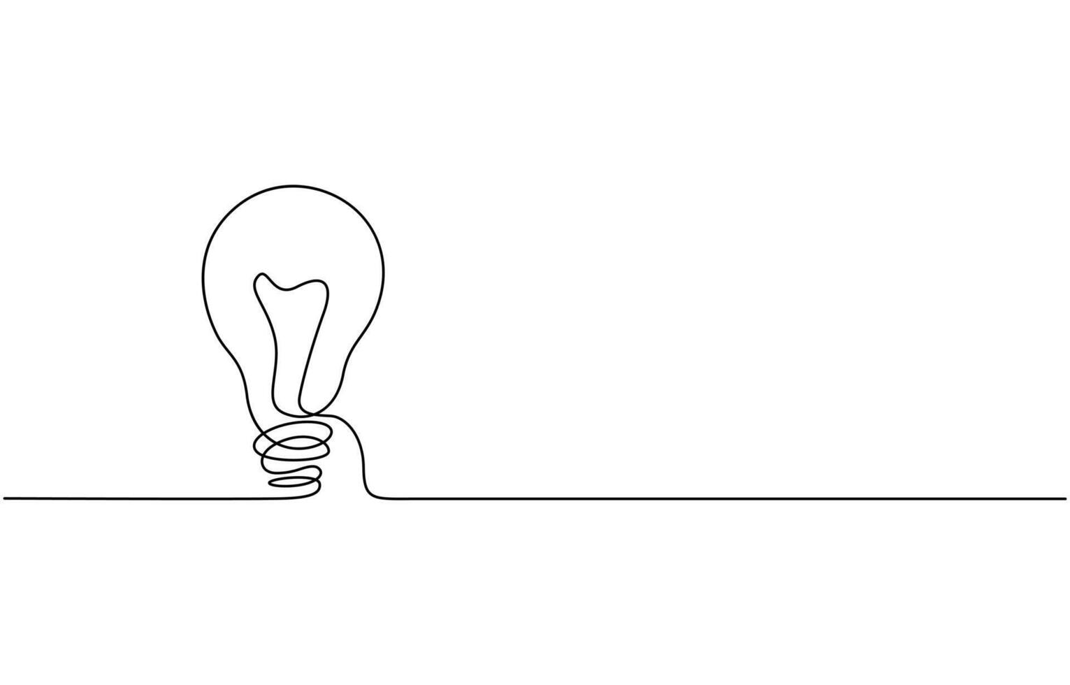 Continuous one line drawing of light bulb illustration. Premium line drawing vector