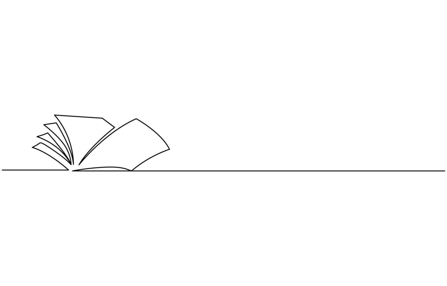 Abstract open book as line drawing on white background. Pro vector