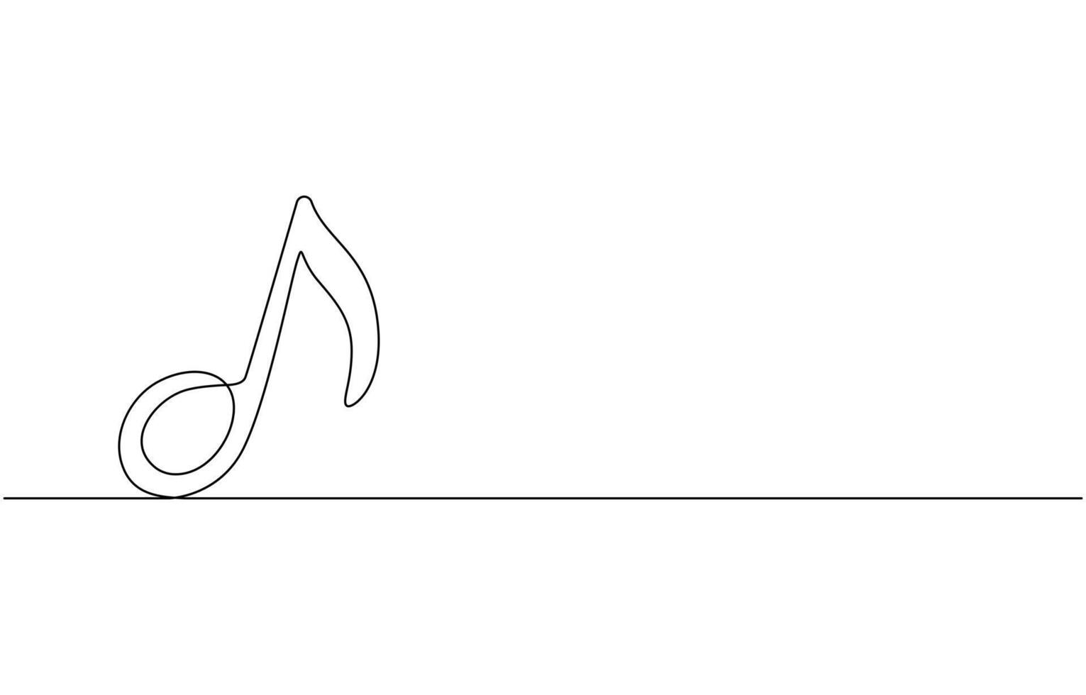 Continuous one line drawing treble clef. Music key. Isolated on white background illustration. vector