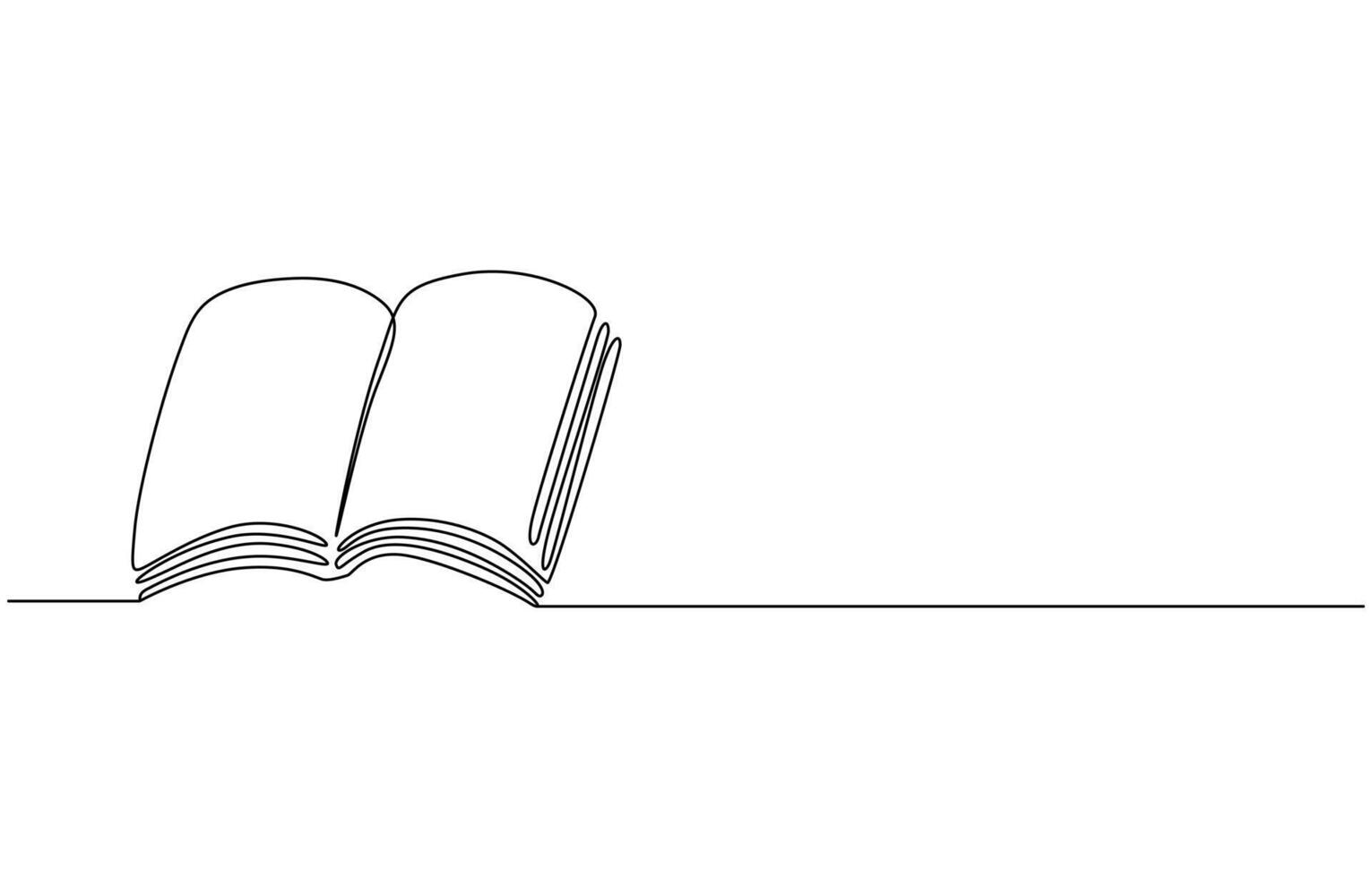 Abstract open book as line drawing on white background. Pro vector