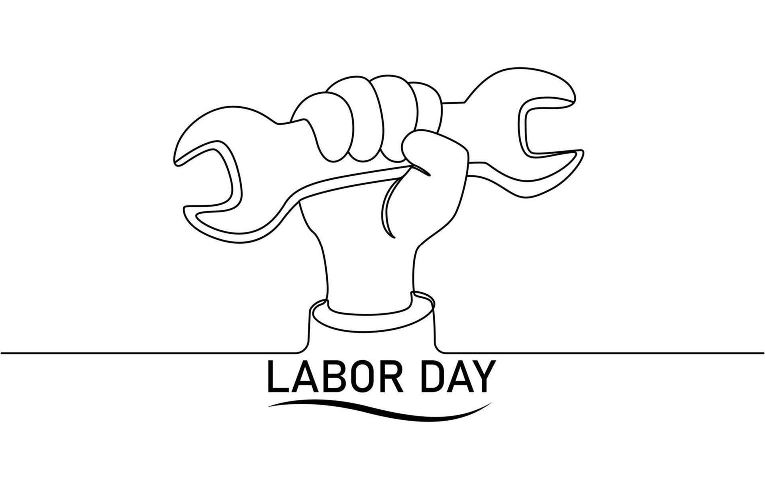 simple line, Labor Day doodle art design hand outline building. pro . vector