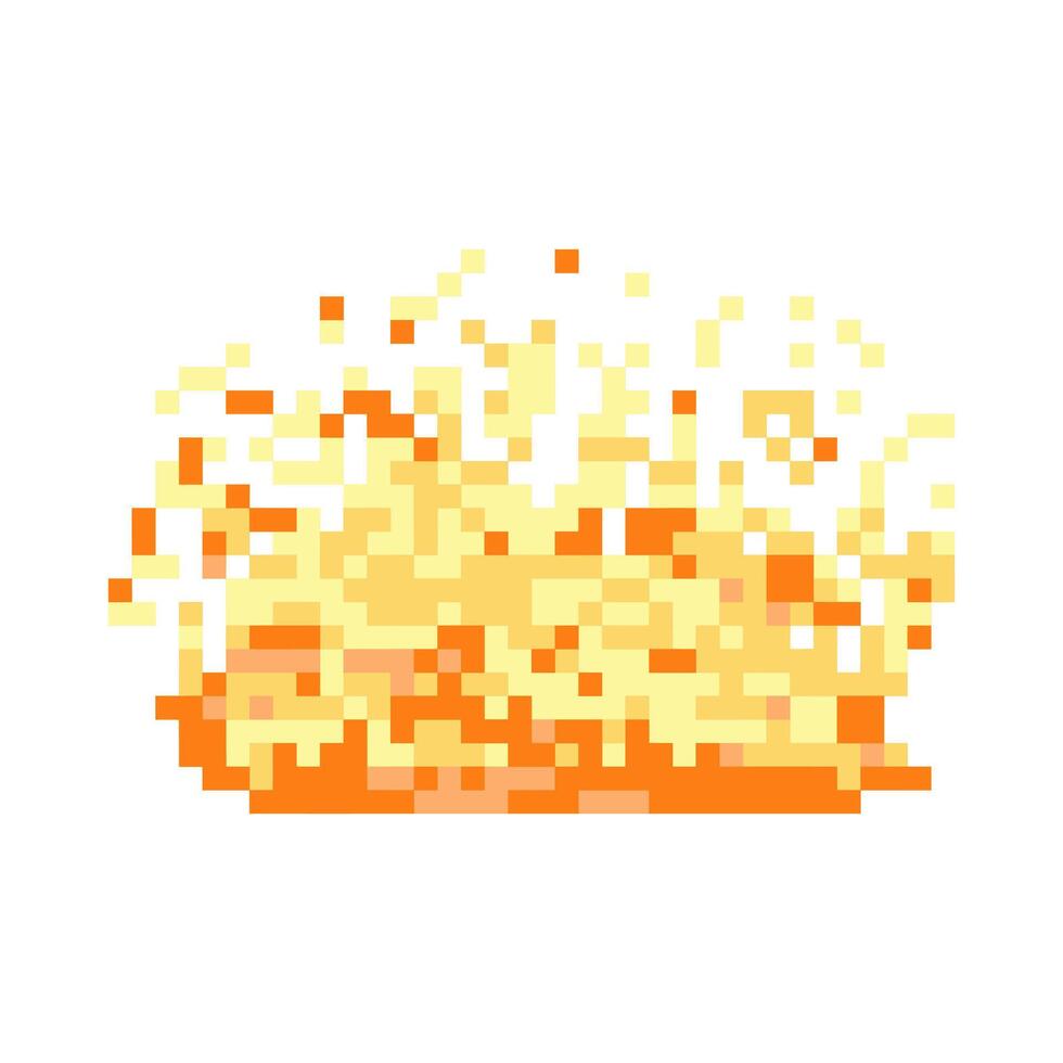 fire hot burn pixel art vector