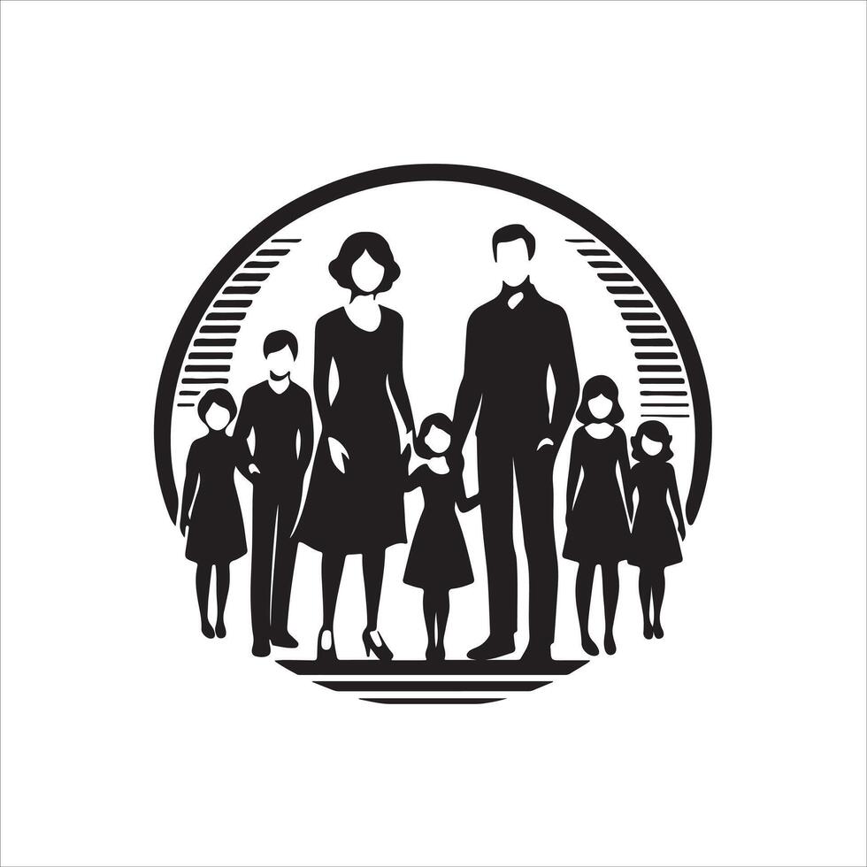 Print Family Reunions stock vectors Children silhouettes playing outdoor stock illustration