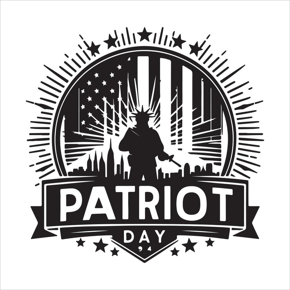 Patriots Day silhouette design with a Massachusetts white background eps download vector