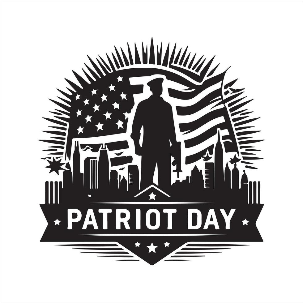Patriots Day silhouette design with a Massachusetts white background eps download vector