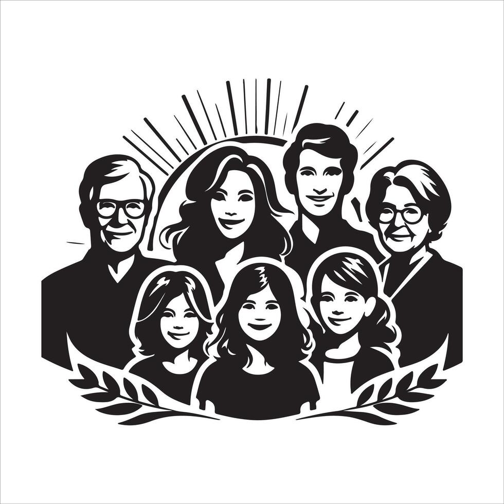 Print Family Reunions stock vectors Children silhouettes playing outdoor stock illustration
