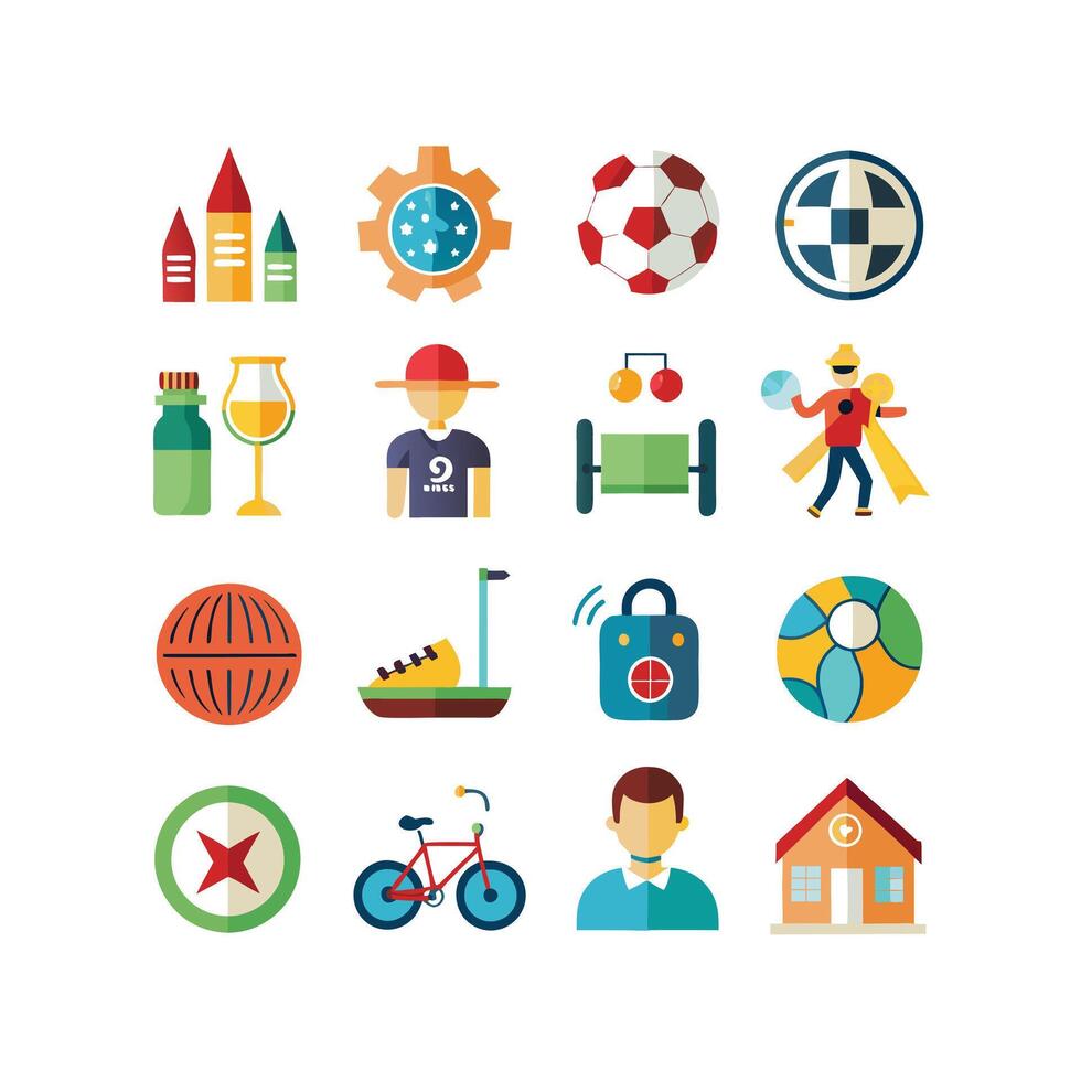 Lifestyle and Leisure Icon Set Collection Illustration vector