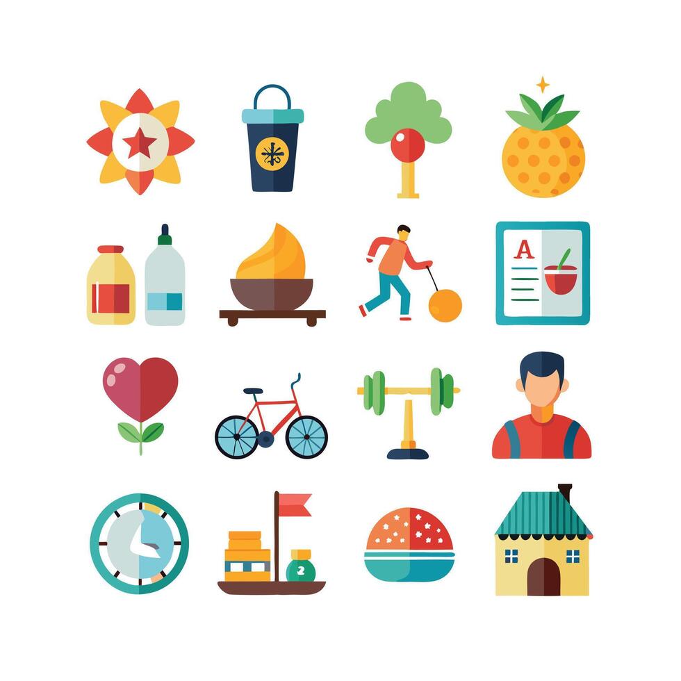 Lifestyle and Leisure Icon Set Collection Illustration vector
