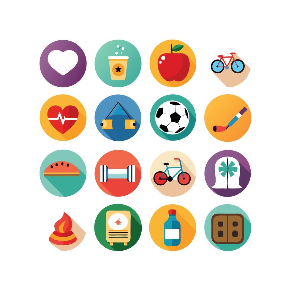 Lifestyle and Leisure Icon Set Collection Illustration vector