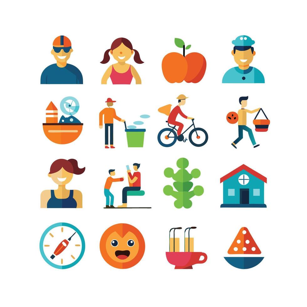 Lifestyle and Leisure Icon Set Collection Illustration vector
