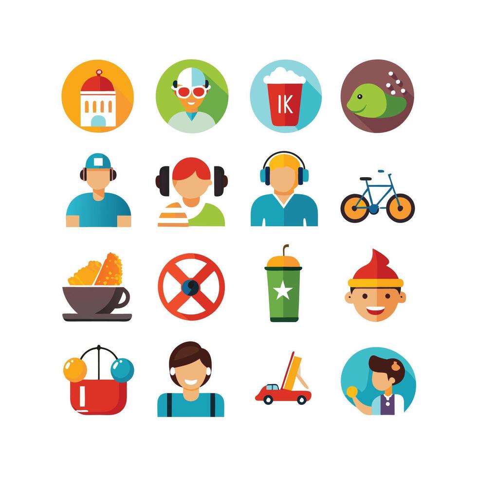 Lifestyle and Leisure Icon Set Collection Illustration vector