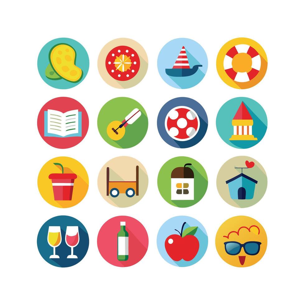 Lifestyle and Leisure Icon Set Collection Illustration vector
